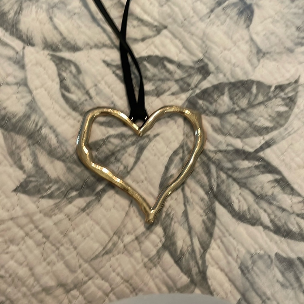 Urban putfitters gold heart on black cord.  I have 5 total